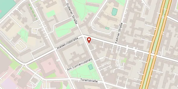 Karte der Umgebung von Gubener Straße 51, 10243 Berlin