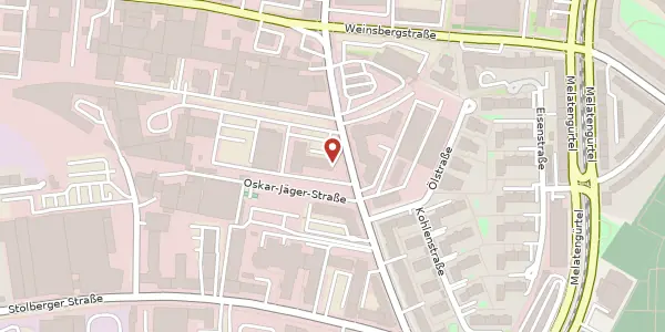 Karte der Umgebung von Oskar-Jäger-Str. 125, 50825 Köln