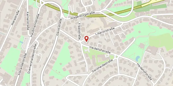 Karte der Umgebung von Heidehofstraße 9, 70184 Stuttgart