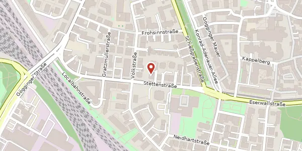 Karte der Umgebung von Stettenstr. 12, 86150 Augsburg