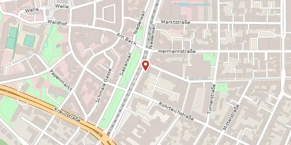 Karte der Umgebung von Niederwall 53, 33602 Bielefeld