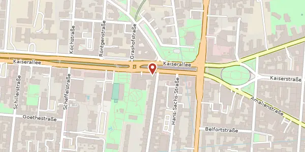 Karte der Umgebung von Kaiserallee 9, 76133 Karlsruhe