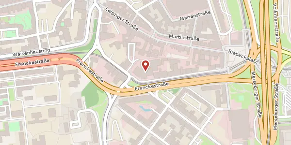 Karte der Umgebung von Franckestraße 1, 06110 Halle (Saale)