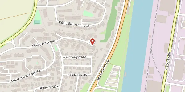 Karte der Umgebung von Elbinger Straße 50, 74078 Heilbronn