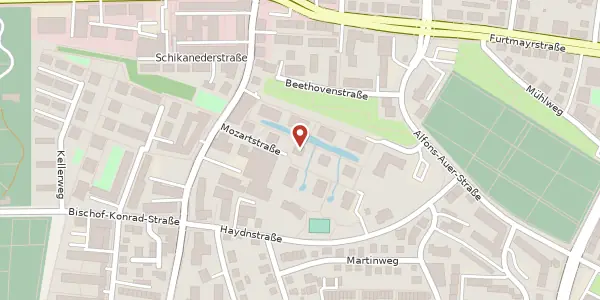 Karte der Umgebung von Mozartstr. 7, 93053 Regensburg
