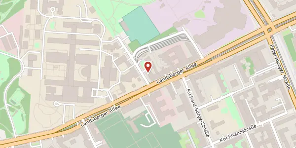 Karte der Umgebung von Virchowstraße 1, 10249 Berlin