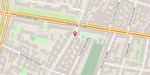 Karte der Umgebung von Niederbarnimstraße 25, 10247 Berlin