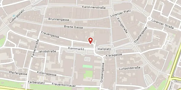 Karte der Umgebung von Kornmarkt 2, 90402 Nürnberg