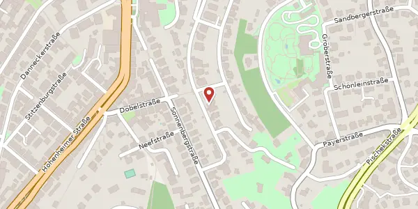 Karte der Umgebung von Stafflenbergstraße 20, 70184 Stuttgart