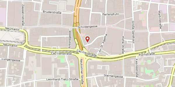 Karte der Umgebung von Antoniterstr. 14-16, 50667 Köln