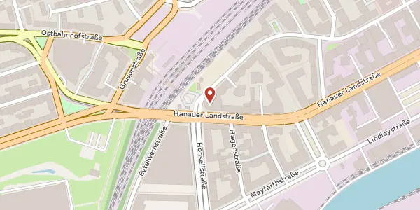 Karte der Umgebung von Hanauer Landstr. 115, 60314 Frankfurt