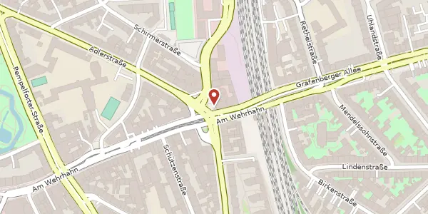 Karte der Umgebung von Schirmerstr. 80, 40211 Düsseldorf