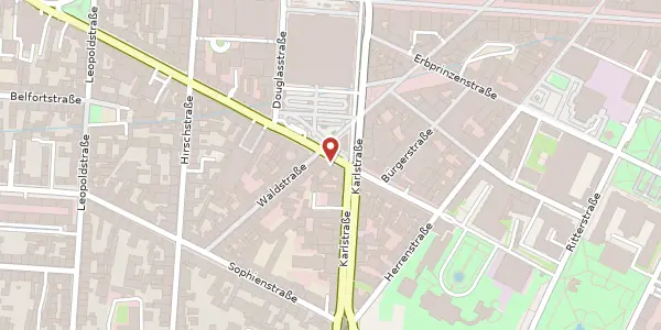 Karte der Umgebung von Amalienstraße 21, 76133 Karlsruhe