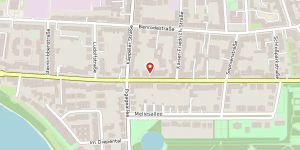 Karte der Umgebung von Benrather Schlossallee 49 - 53, 40597 Düsseldorf
