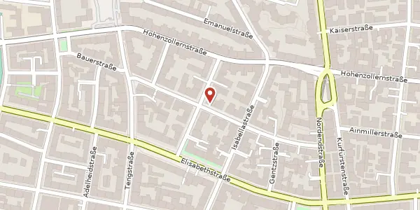 Karte der Umgebung von Bauerstr. 22, 80796 München