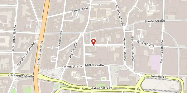 Karte der Umgebung von Große Brinkgasse 21-25, 50672 Köln