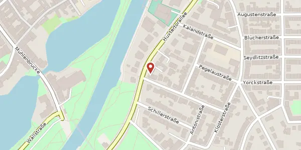 Karte der Umgebung von Hüxtertorallee 49 a, 23564 Lübeck