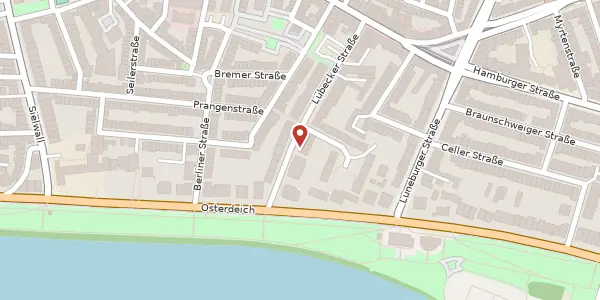 Karte der Umgebung von Lübecker Straße 5, 28203 Bremen