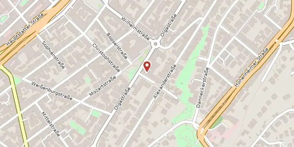 Karte der Umgebung von Bopserstraße 17, 70180 Stuttgart