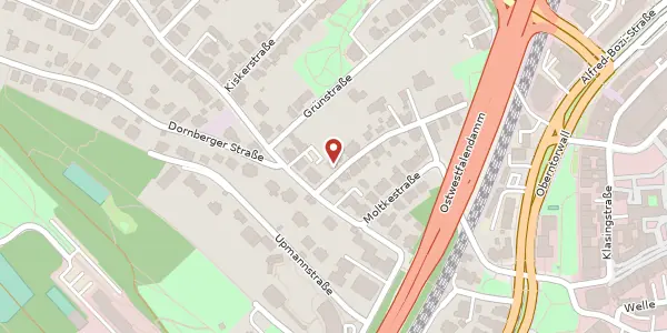 Karte der Umgebung von Crüwellstr. 1, 33615 Bielefeld