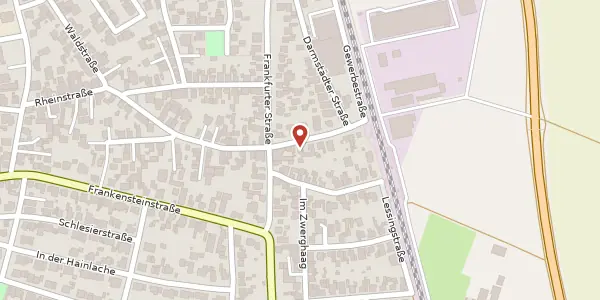 Karte der Umgebung von Bergstr. 37, 68642 Bürstadt