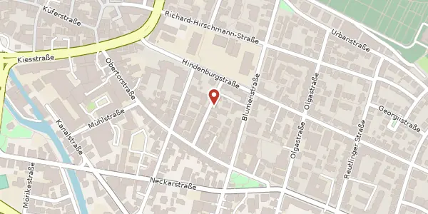 Karte der Umgebung von Friedensstraße 12, 73728 Esslingen