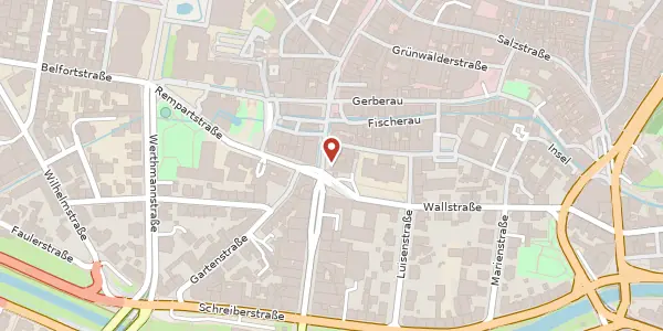 Karte der Umgebung von Kaiser-Joseph-Straße 255, 79098 Freiburg im Breisgau