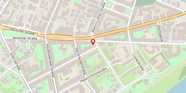 Karte der Umgebung von Tieckstraße 29, 01099 Dresden
