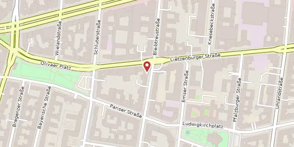 Karte der Umgebung von Sächsische Straße 1, 10707 Berlin