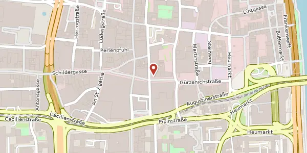 Karte der Umgebung von Gürzenichstr. 17, 50667 Köln