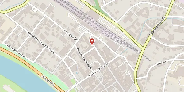 Karte der Umgebung von Bahnhofstraße 38, 69412 Eberbach