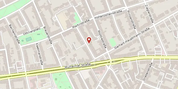 Karte der Umgebung von Lutherstr. 14, 47058 Duisburg