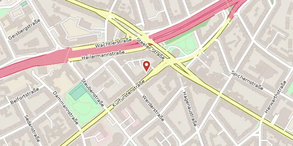 Karte der Umgebung von Kurfürstenstr. 12, 45138 Essen