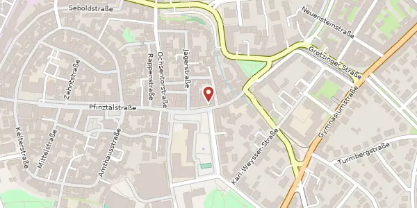 Karte der Umgebung von Pfinztalstraße 14, 76227 Karlsruhe