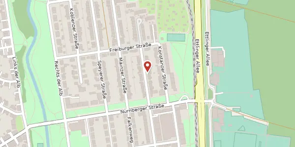 Karte der Umgebung von Offenburger Straße 31, 76199 Karlsruhe