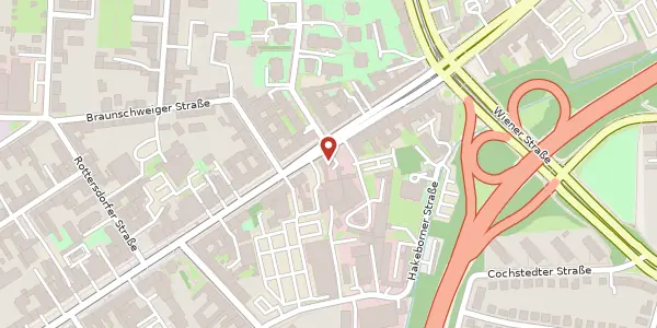 Karte der Umgebung von Halberstädter Str. 83, 39112 Magdeburg