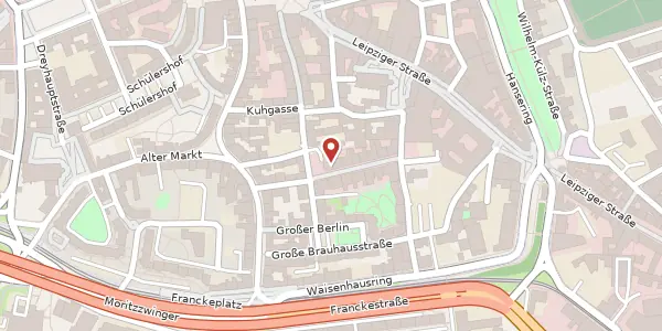 Karte der Umgebung von Kleiner Berlin 2, 06108 Halle (Saale)