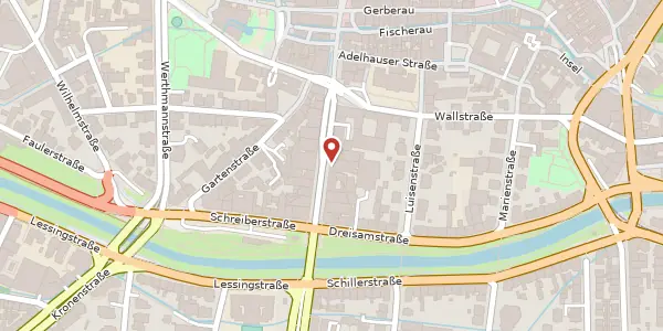 Karte der Umgebung von Kaiser-Joseph-Straße 263, 79098 Freiburg im Breisgau