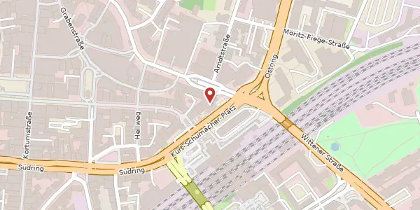 Karte der Umgebung von Kurt-Schumacher-Platz 11-12, 44787 Bochum