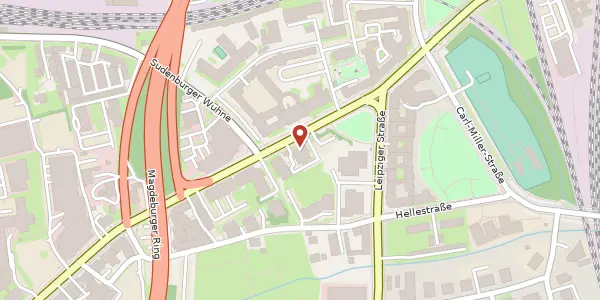 Karte der Umgebung von Halberstädter Straße 13, 39112 Magdeburg
