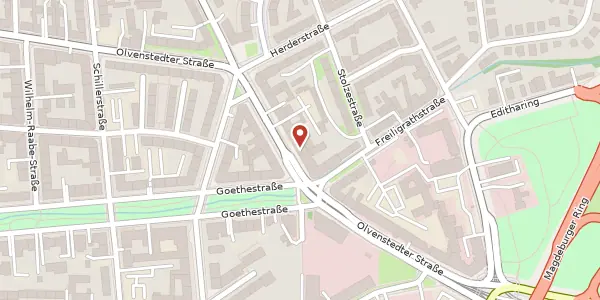 Karte der Umgebung von Olvenstedter Str. 11, 39108 Magdeburg