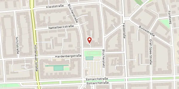 Karte der Umgebung von Blücherplatz 9, 24105 Kiel