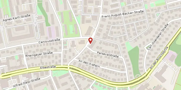 Karte der Umgebung von Karlsbader Straße 2 a, 55122 Mainz