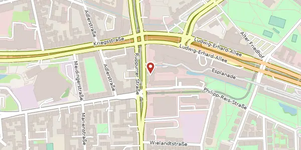 Karte der Umgebung von Rüppurrer Straße 1 a, 76137 Karlsruhe