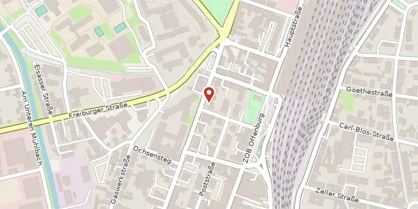 Karte der Umgebung von Okenstraße 28, 77652 Offenburg