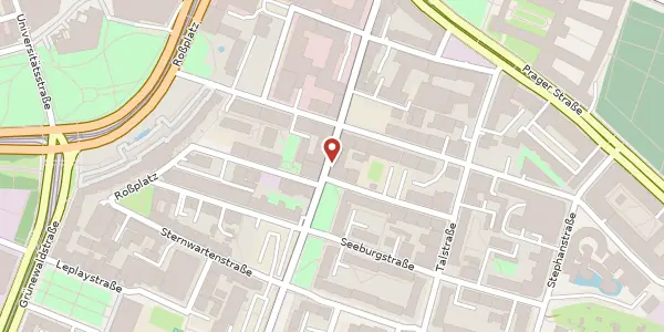 Karte der Umgebung von Nürnberger Straße 29, 04103 Leipzig