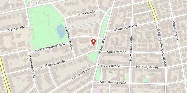 Karte der Umgebung von Wolfsgangstr. 2, 60322 Frankfurt