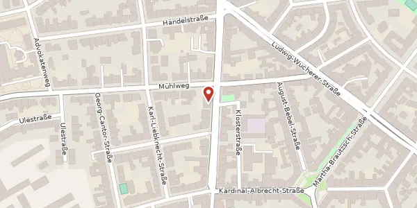 Karte der Umgebung von Bernburger Str. 7, 06108 Halle (Saale)