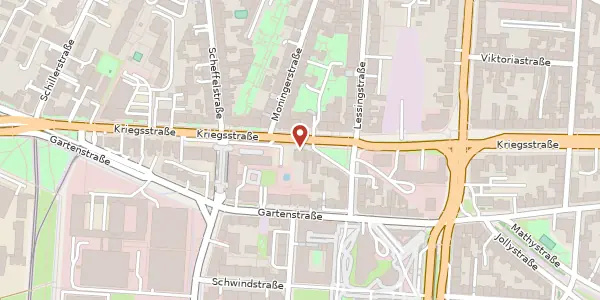 Karte der Umgebung von Kriegsstraße 113, 76135 Karlsruhe