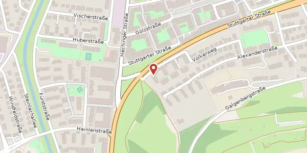 Karte der Umgebung von Stuttgarter Straße 12, 72072 Tübingen